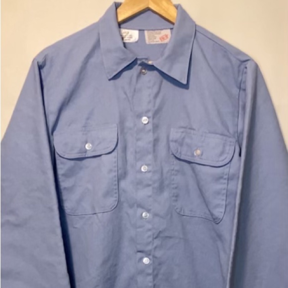 Steel Grip Flame Resistance Button Down Long Sleeve Blue Shirt Men’s Size Large